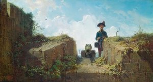 Stickningsutposten. Omkring 1860 av Carl Spitzweg