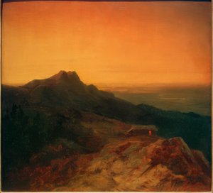 Benediktenwand på kvällen av Carl Spitzweg