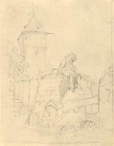 Die Schildwache, mitten av slutet av 1800-talet, c1924. av Carl Spitzweg