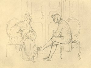 Allvarlig fråga, mitten av slutet av 1800-talet, c1924. av Carl Spitzweg