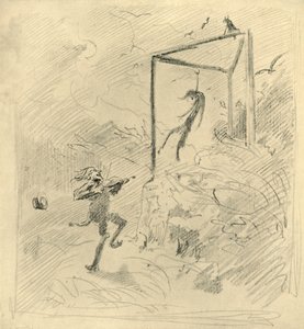 Galgenmusik, mitten av slutet av 1800-talet, c1924. av Carl Spitzweg