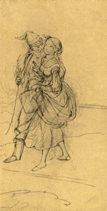 Dangerous Question, mitten av slutet av 1800-talet, c1924. av Carl Spitzweg