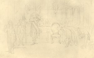 I Hans Höghets förkammare, mitten av slutet av 1800-talet, c1924. av Carl Spitzweg