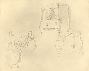 Kasperltheater I, mitten av slutet av 1800-talet, c1924. av Carl Spitzweg