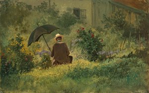 Målaren i trädgården, ca 1860 (olja på duk) av Carl Spitzweg