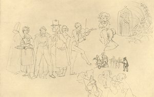 Olika typer, mitten av slutet av 1800-talet, c1924. av Carl Spitzweg