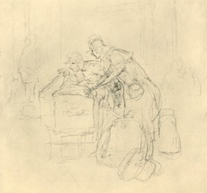 Zollvisitation II, mitten av slutet av 1800-talet, c1924. av Carl Spitzweg