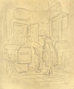 Zollvisitation I, mitten av slutet av 1800-talet, c1924. av Carl Spitzweg