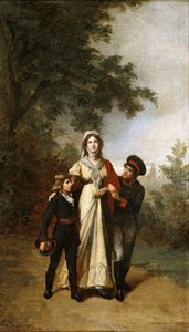 Drottning Luise med sina söner i Luisenwahl Park, ca 1886. av Carl Steffeck