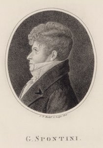 Porträtt av dirigenten och kompositören Gaspare Spontini 1774-1851, 1813.