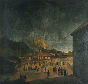 Riksfirande på Bærum Jernverk (järnfabrik) midsommar av Carl Vogt
