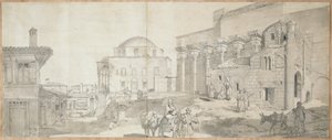 Hadrianus bibliotek och den stora moskén i Aten av Carl Wilhelm Freiherr von Heideck