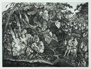 Tyska: Älskande i en grotta, omgiven av växter och örter Älskande i en grotta, omgiven av växter och örter av Carl Wilhelm Kolbe