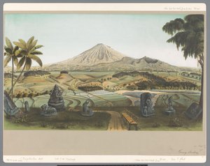 Vy över Mount Sumbing i Java av Carl Wilhelm Mieling (possibly)
