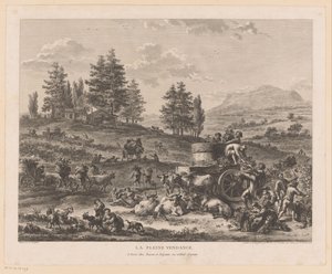 Vintage i ett landskap La pleine vendange (titel på objekt) av Carl Wilhelm Weisbrod