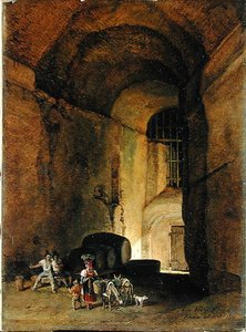 An Osteria, 1830 (1836?) (olja på papper på duk) av Carl Wilhelm von Heidick