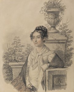 Porträtt av Olga Nikolaevna Kokoshkina, född Rezanova 1802-1828, mellan 1824 och 1828.