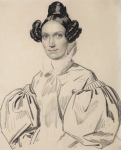 Porträtt av Olga Nikolaevna Talyzina, född Zubova 1803-1882, tidigt 1830-tal. av Carl von Hampeln
