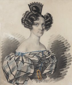 Porträtt av Olga Nikolaevna Talyzina, född Zubova 1803-1882, tidigt 1830-tal.