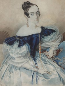 Porträtt av en dam med en Lorgnette, 1830-talet.