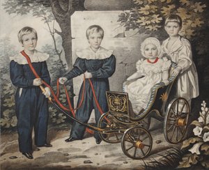 Porträtt av Talyzin-barnen, tidigt 1830-tal. av Carl von Hampeln