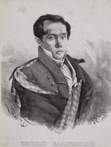 Porträtt av poeten Yevgeny Abramovich Baratynsky 1800-1844, 1828.