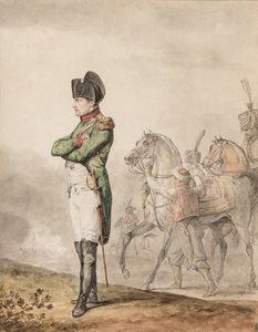 Kejsar Napoleon Bonaparte I (1769-1821) i Austerlitz (penna och akvarell förhöjda med vitt) av Carle (attr. to) Vernet