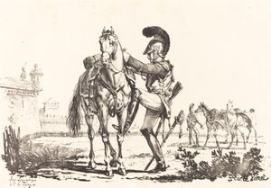 Karbinhake monterar en häst av Carle Vernet