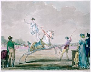 Cirkushästens övningar, c1818-1836 av Carle Vernet