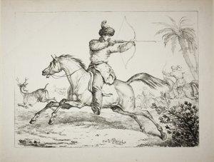 Kalmouk Archers Jagar Rådjur av Carle Vernet