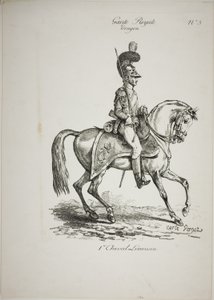 Royal Guard, Norman Mounted Dragon and Horse, nr 5, First Limoges Horse av Carle Vernet