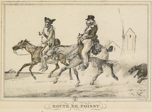 Scener av dagligt liv, vägar och stigar: Road to Poissy av Carle Vernet