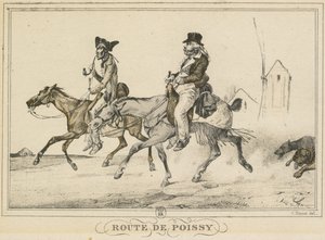 Scenes of Daily Life, Roads and Paths: Road to Poissy..., 1816. av Carle Vernet