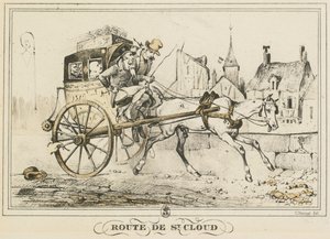 Scener av dagligt liv, vägar och stigar: Road to Saint-Cloud av Carle Vernet