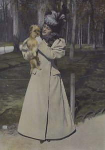 Kvinna i en park i Paris (färgfoto) av Carle de Mazibourg