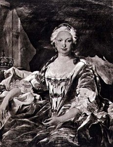 Isabella (Elizabeth) nee Farnese (1692-1766) (litografi) av Carle van (after) Loo
