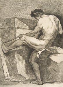 An Academy: Man Pulling a Cord, 1742-43. av Carle van Loo