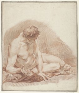 Studie av en liggande naken man av Carle van Loo