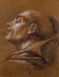 Studie, av Carle van Loo (1705-1765), sangvinisk teckning av Carle van Loo