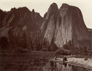 Cathedral Rocks, Yosemite, ca. 1872, tryckt ca. 1876. av Carleton E. Watkins.
