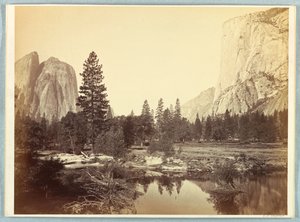 Down the Valley, El Capitan och Cathedral Rocks av Carleton E. Watkins