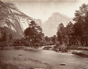 North och South Dome, Yosemite, ca. 1872, tryckt ca. 1876.