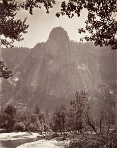 Sentinel Rock, Yosemite, ca. 1872, tryckt ca. 1876. av Carleton E. Watkins.