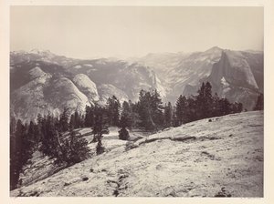 The Domes, från Sentinel Domes, Yosemite, ca. 1865-1866. av Carleton E. Watkins