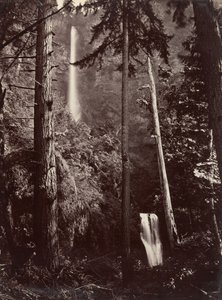 Multnomah Falls, Oregon, 1867, tryckt senare. av Carleton Emmons Watkins