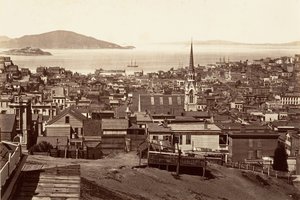 San Francisco, från Kalifornien och Powell Street, 1864, tryckt ca. 1876.