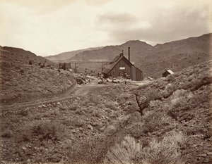 Sutro Tunnel Shaft nr. 3, 1875, tryckt ca. 1876. av Carleton Emmons Watkins