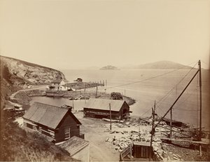 Alcatraz, från North Point av Carleton Watkins