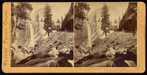 Bild, av Vernal Fall, 300 fot, Yosemite Valley, Mariposa County, Cal av Carleton Watkins