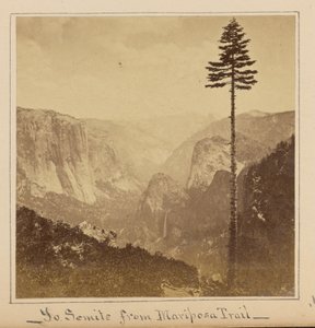 Yosemitedalen från ”Best General View”, Mariposa Trail av Carleton Watkins